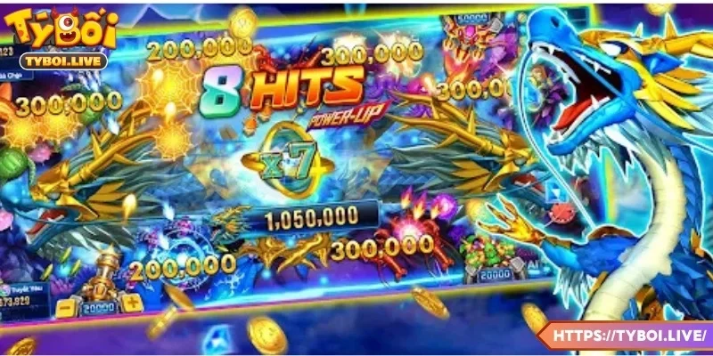 Giao diện bắn cá Long Vương trên Tyboi mang hình thức đại dương huyền ảo
